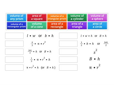 8.5 Volume/Area Formulas (A)