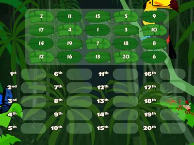 reorder the number from 20 to 1 " counting backward "