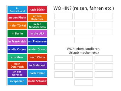 Wo? Wohin? Präpositionen (Reisen/Urlaub) B1