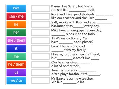 Subject & Object Pronouns 4