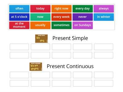 Present Simple vs Present Continuous - time expressions