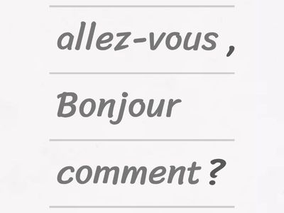 French greetings - First/ second level 