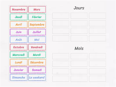 Les jours et les mois