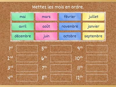 Bien dit! 1 - Vocabulaire 5.1 - Les mois de l'année