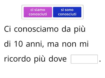 Verbi riflessivi al Passato prossimo