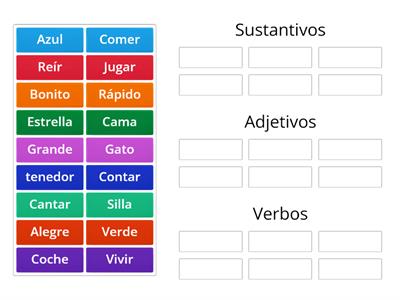 Sustantivo, adjetivo y verbo