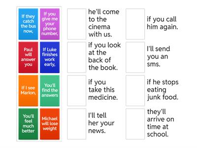 First conditional: sentence matches