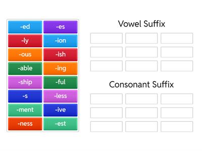 vowel / consonant Suffix Sort