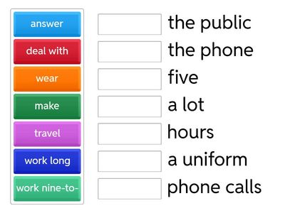 year 8 solutions job collocations