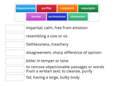 Grade 11 - Unit 8 Vocabulary