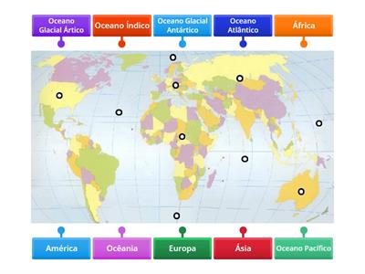 Os continentes e oceanos