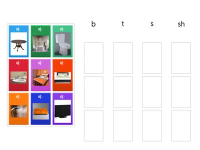 initial sounds, house words 