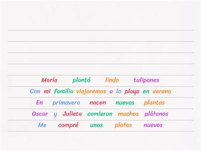 Oraciones de palabras con /PL/