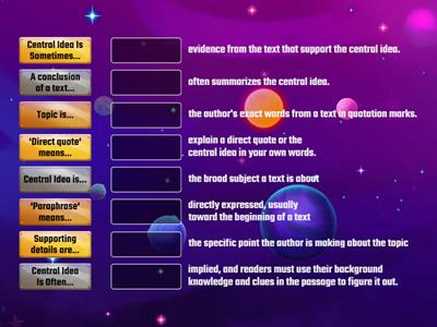 Central Idea--Pre-Assessment