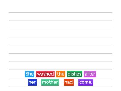 Past perfect word order