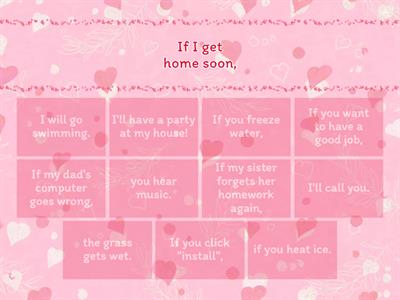 first and zero conditional sentences