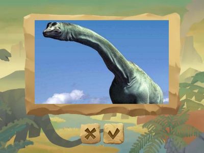 look at the dinosaur and describe 