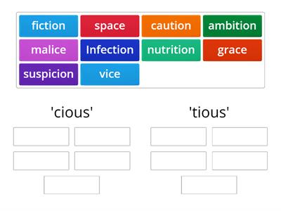 Suffix 'cious' and 'tious'