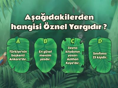 TÜRKÇE ÖZNEL VE NESNEL YARGILAR 5. SINIF