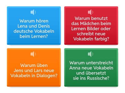 D7. 1C_5c. Warum lernen diese Kinder Vokabeln immer anders? DESHALB / DARUM