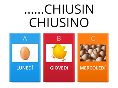 LA SETTIMANA DEL PULCINO