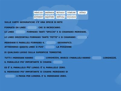 RETICOLO GEOGRAFICO - cloze