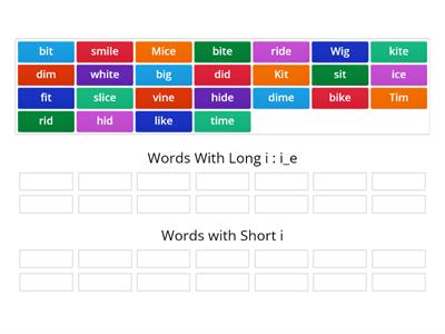 Phonics : long vowel i : i_e