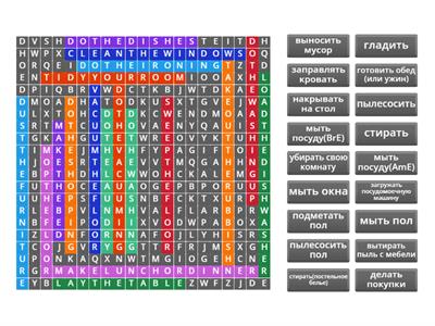 English File Pre-intermediate 4A Vocabulary Housework 