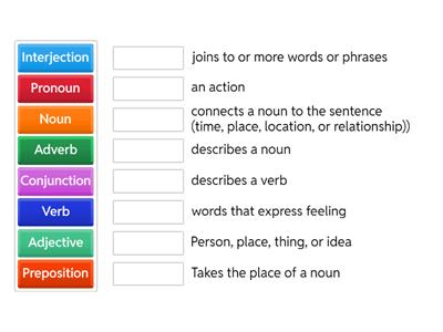 Parts of Speech Matchup