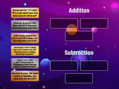 Addition and Subtraction Word Problems (Single Step)