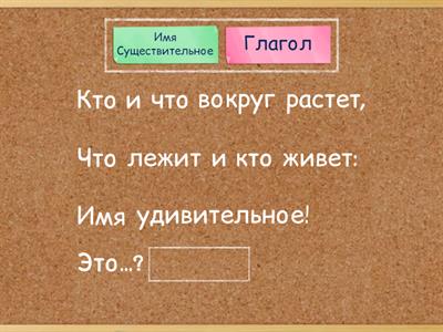 Закончите фразу, назовите часть речи