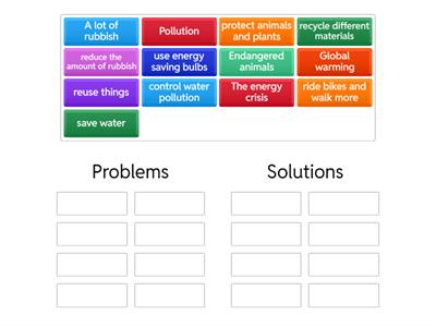 Environmental problems and solutions