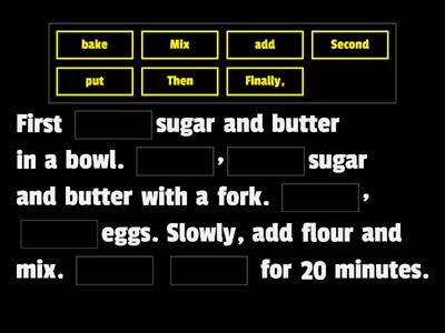 RECIPE VERBS/ CONNECTORS (quinto)