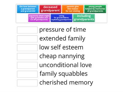 1.c Match the phrases with the adjectives-family