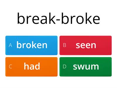 past participle- irregular verbs