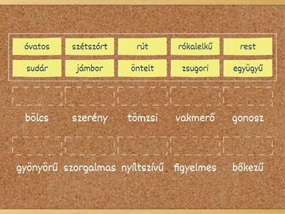 Melléknevek - ellentétes jelentésű szavak