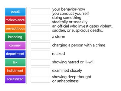 And Then There Were None Ch 1-3 Vocab.