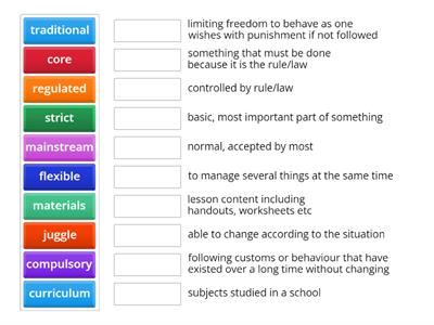 Alternative education : Vocabulary