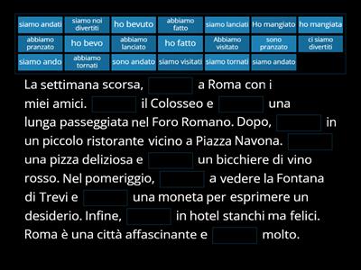 Passato Prossimo Complete the text 