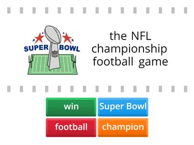 Super Bowl - Word Definition Match
