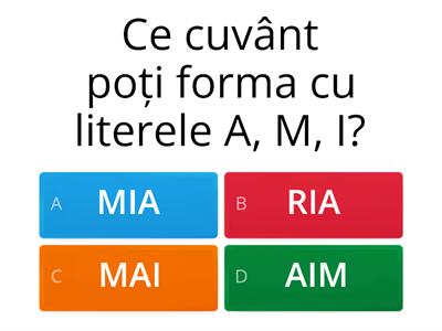 Ce știu? Recapitulare literele A, M, I, U, R, E.