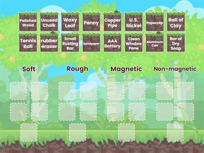 Soft, Rough, Magnetic, Non-Magnetic.