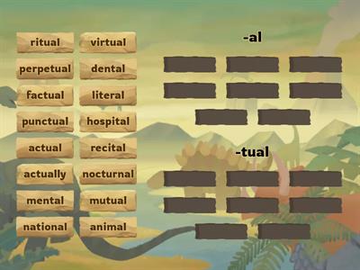 -al and tual Word Sort