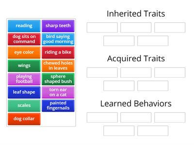 Inherited/Learned/Acquired Group Sort 