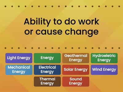 Energy Find the Match (5th Grade Science)