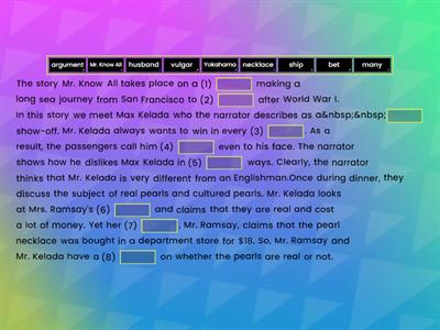  Mr. Know All cloze-Summary