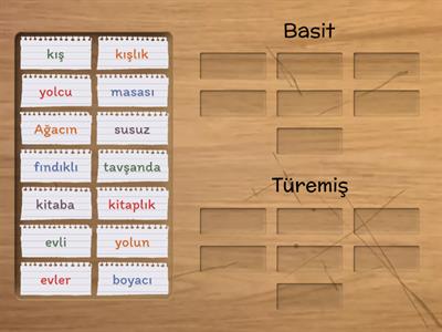 Basit ve Türemiş Sözcükler 