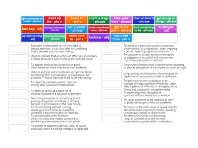 Business vocabulary A match up - definitions 