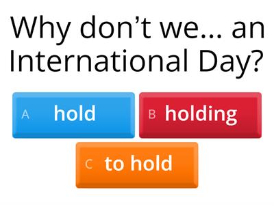 Making suggestions quiz