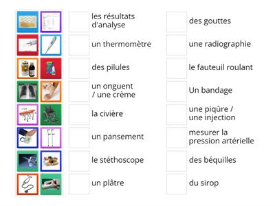 Associez les images aux objets médicaux